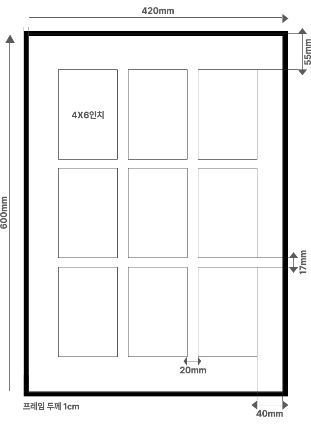 9분할액자 사이즈